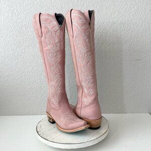 Lane SANDAGA Knee High Womens Cowboy Boots 5.5 Blush Pink Cowgirl Western Tall